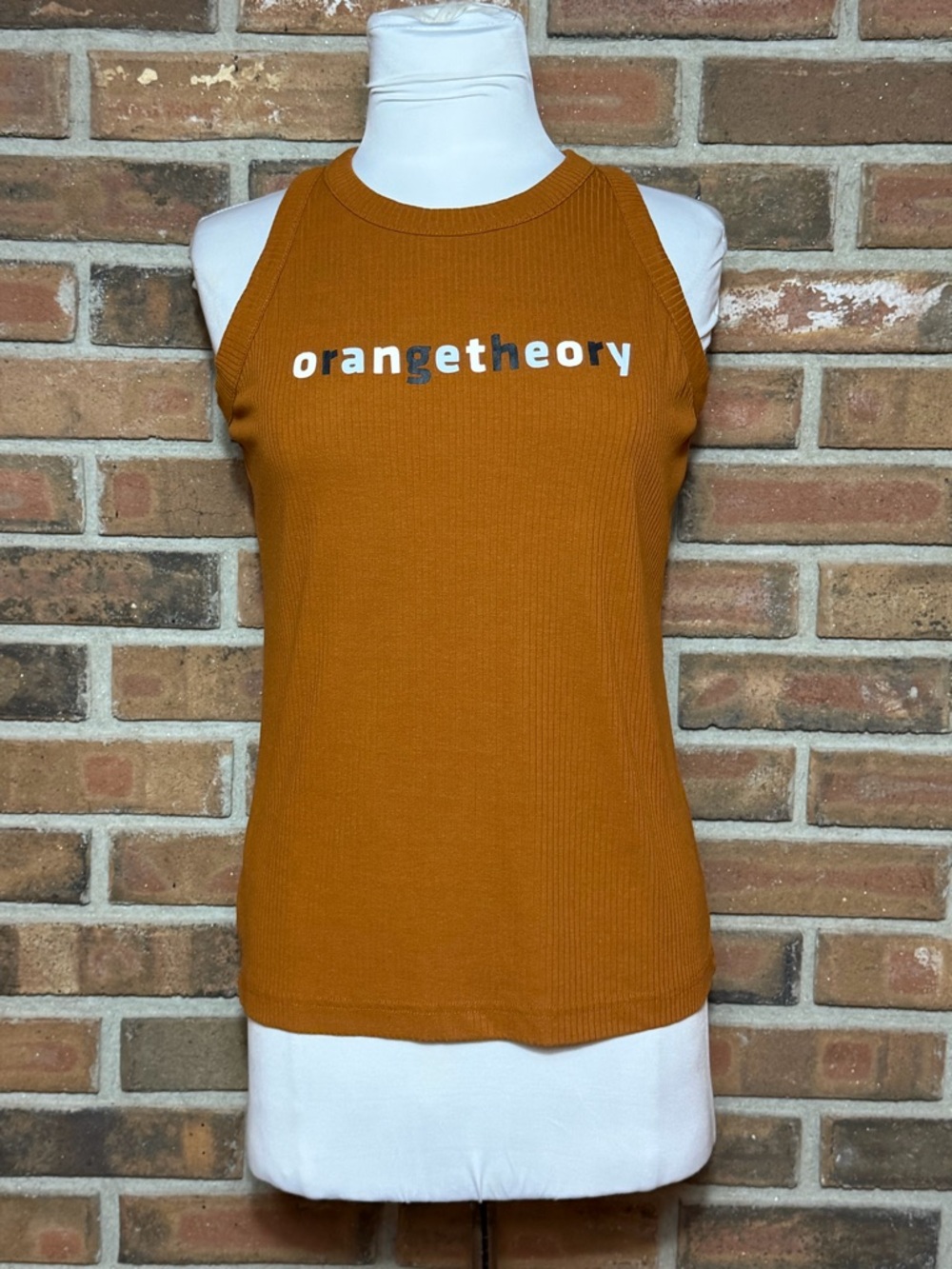 Orangetheory Orange Ribbed Tank Top Racerback Sleeveless Size M